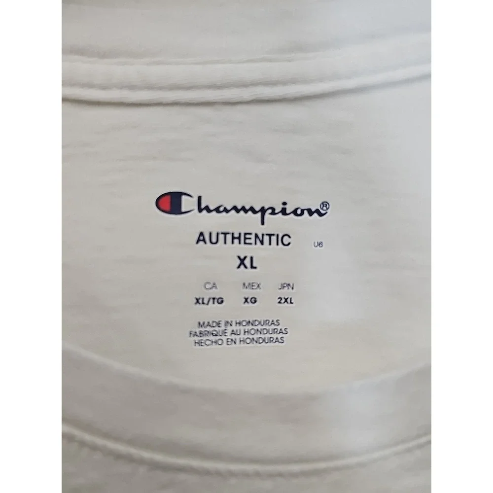Champion Men's White T-Shirt Tee Short‎ Sleeve Crew Neck Size XL - Picture 3 of 11